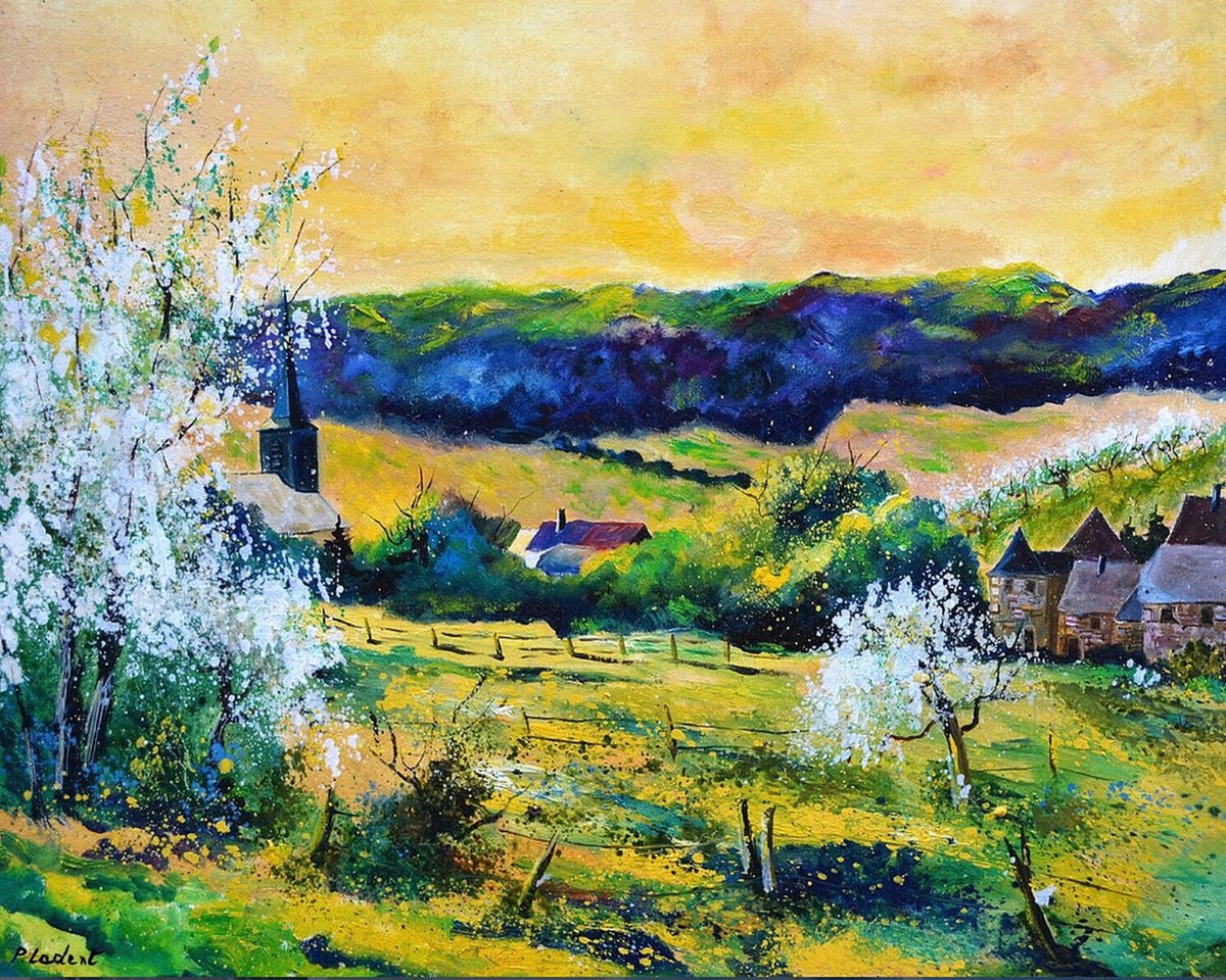 A Village In My Countryside By Pol Henry Ledent, 39 X 31, Artwork For Sale On Artfinder