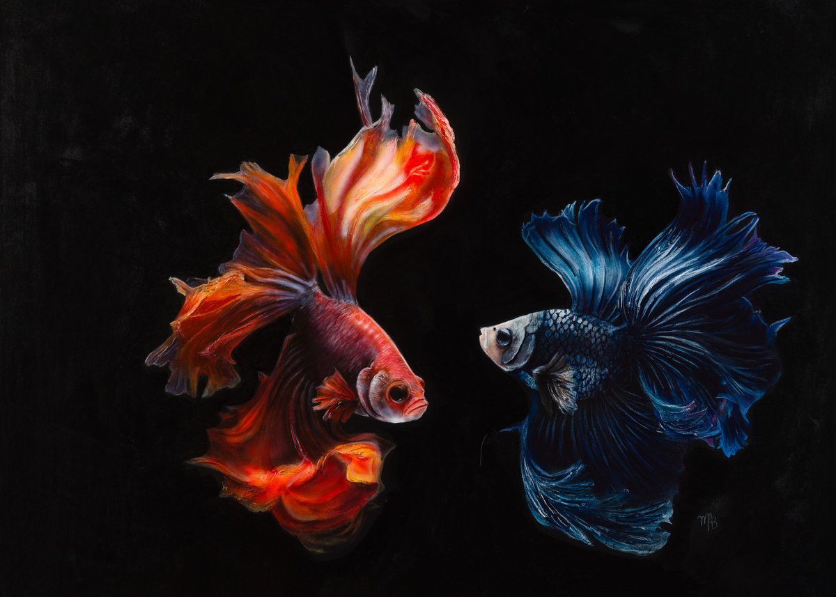 Photorealistic Animal Acrylic Painting By Maria Arias, 33 X 25", Love, Original Artwork