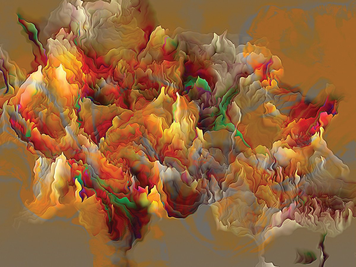 Abstract Botanical Print By Javier Diaz, 80 X 60, Superficies Iv, Original Artwork