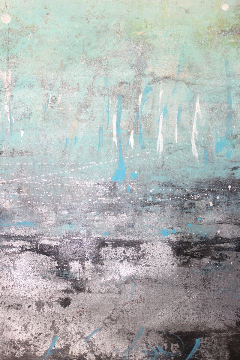 Abstract Acrylic Painting By Laura Spring, 18 X 24", On The Surface 9, Original Artwork