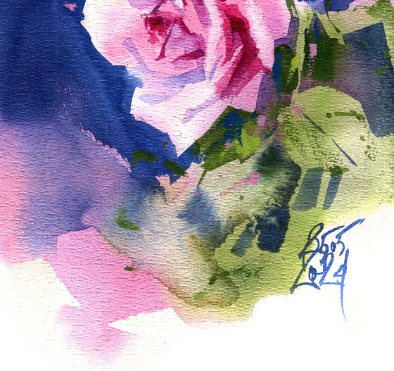 "Pink garden rose. Impression"