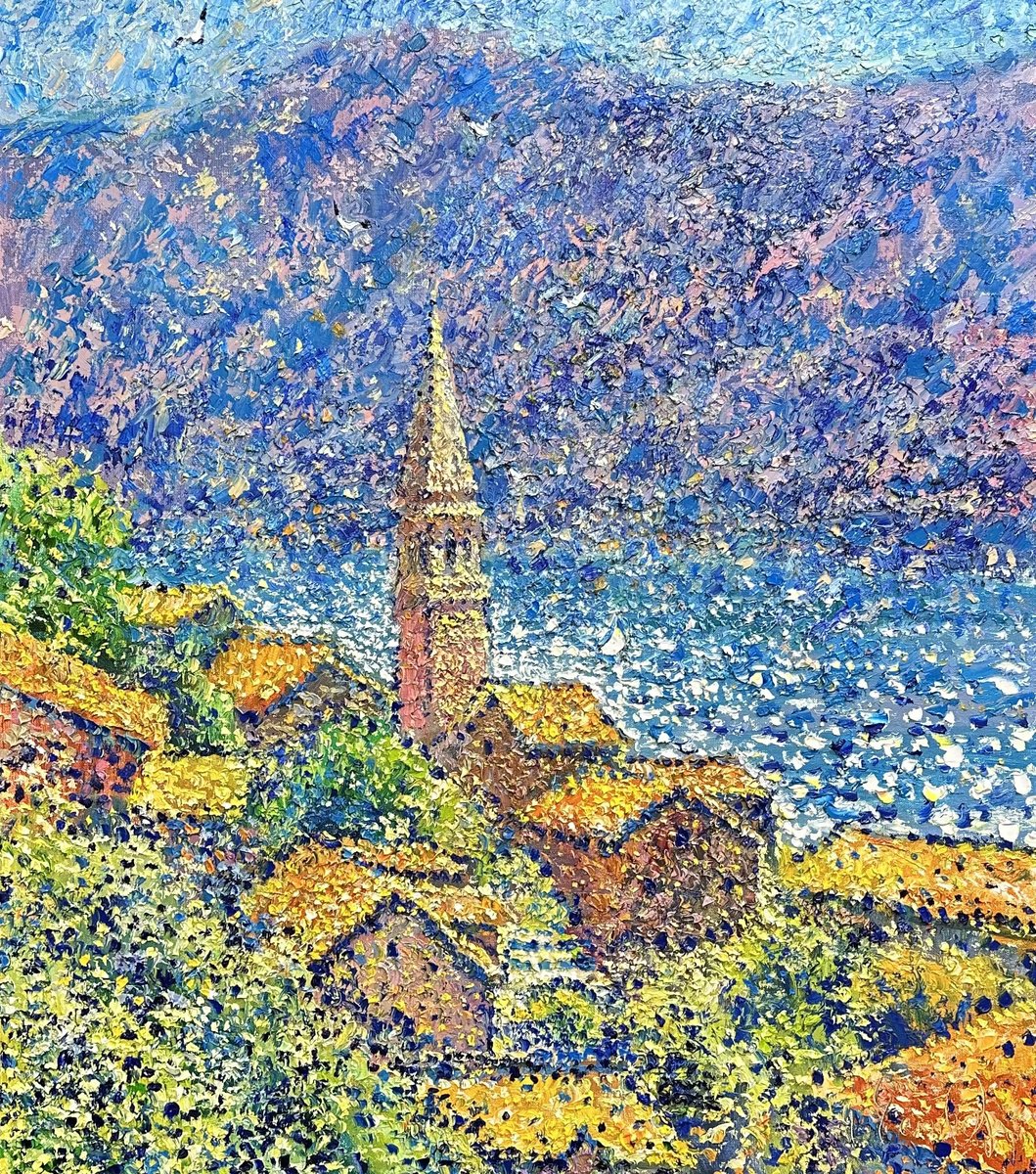 Impressionistic Landscape Oil Painting By Andrii Chebotaru, 28 X 31, The Bay