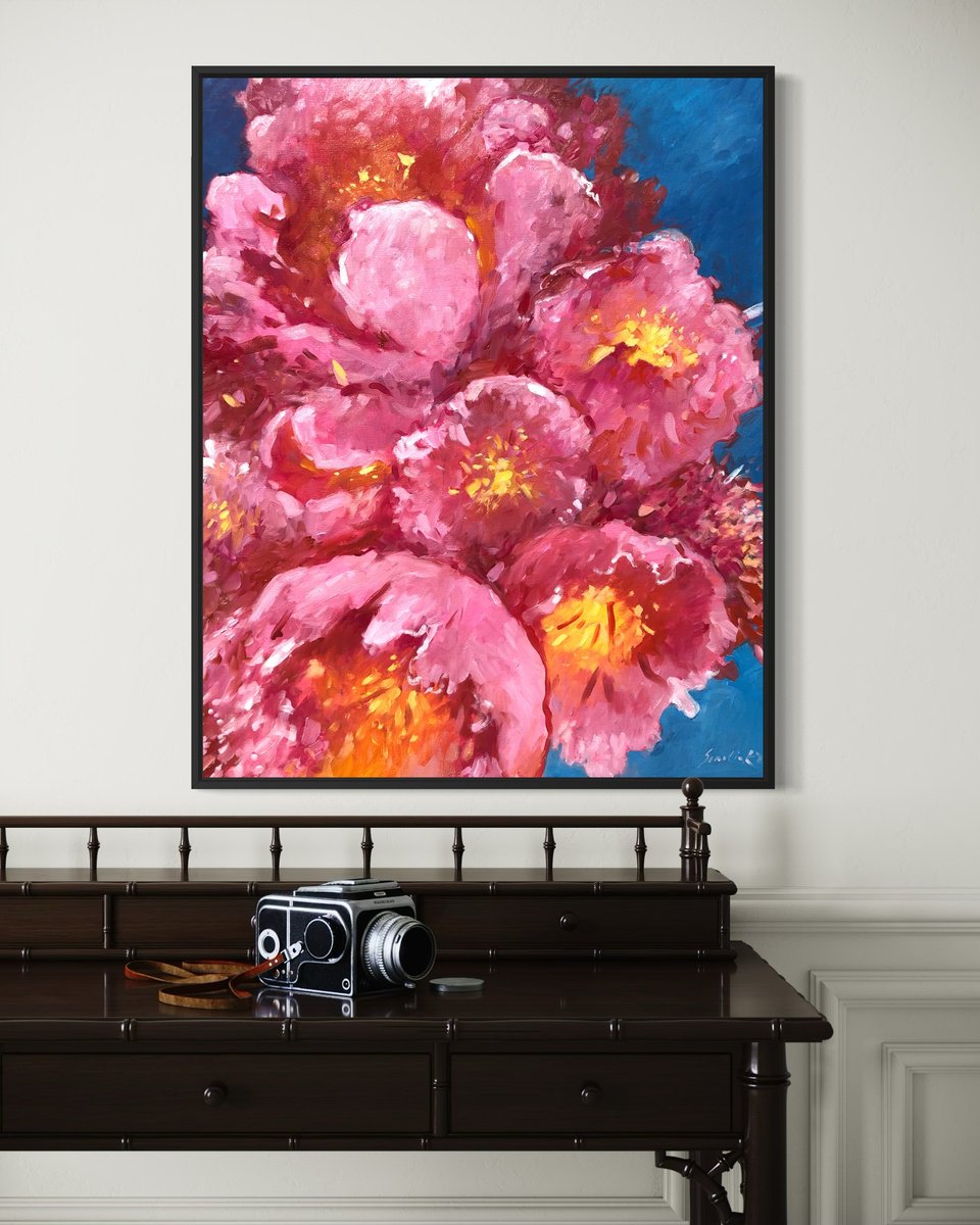 Expressive Oil Painting , Pink Beauty Ll By Volodymyr Smoliak, 26 X 31, Artwork For Sale On Artfinder