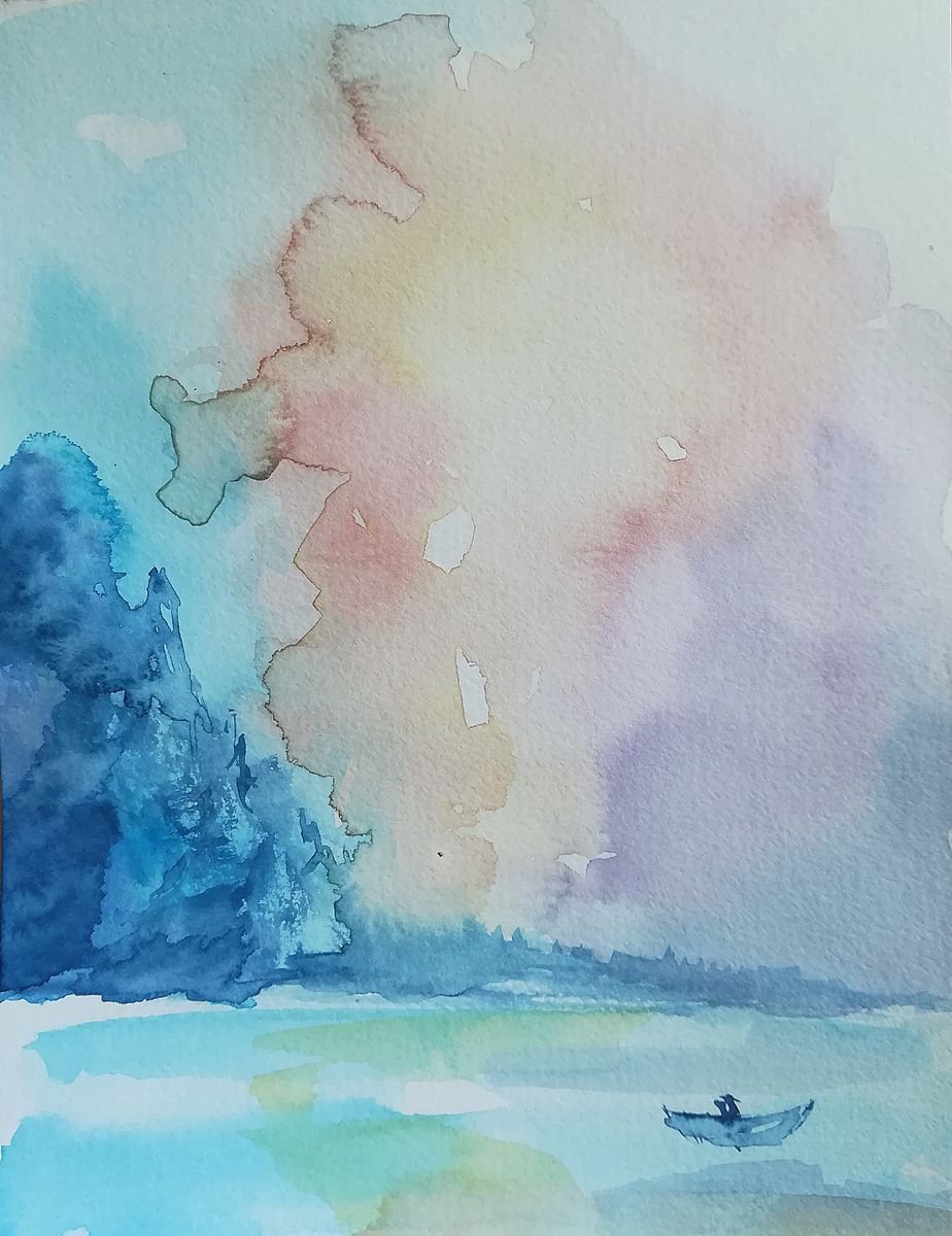 Watercolor landscape by Anamaria