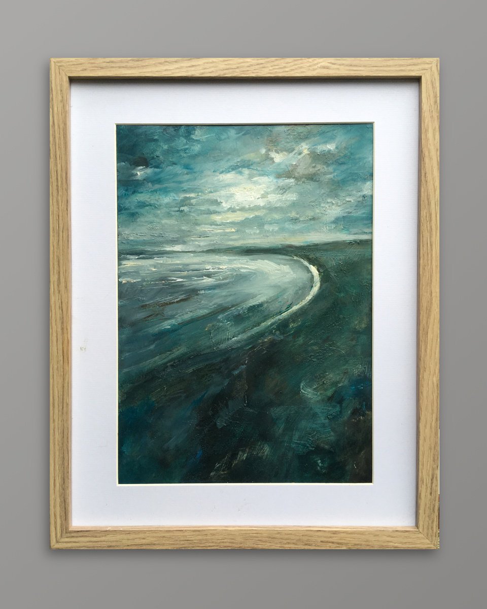 Impressionistic Landscape Oil Painting By Guy Pickford, 12 X 16, Endless Shore, Original Artwork