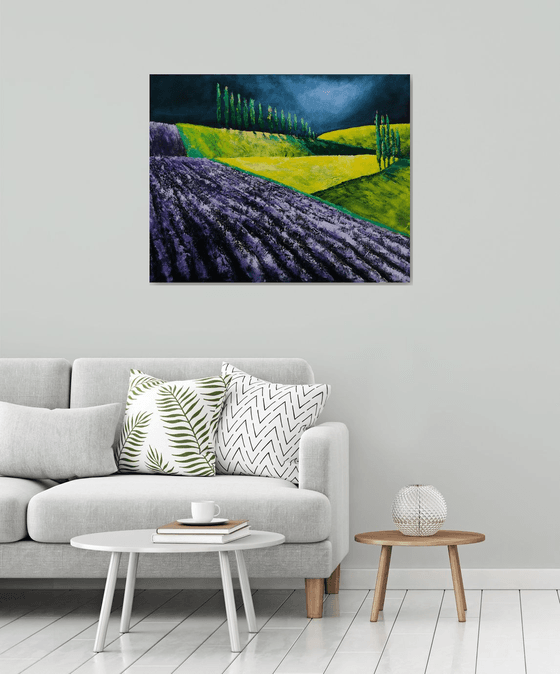 The Lavender and the storm - Fields and Colors Series- EXTRA LARGE