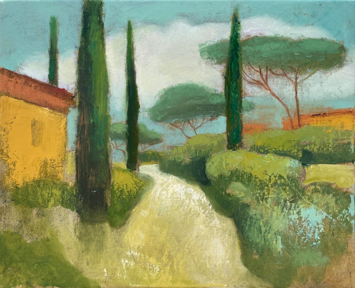 Landscape with Cypresses by Victoria Dael