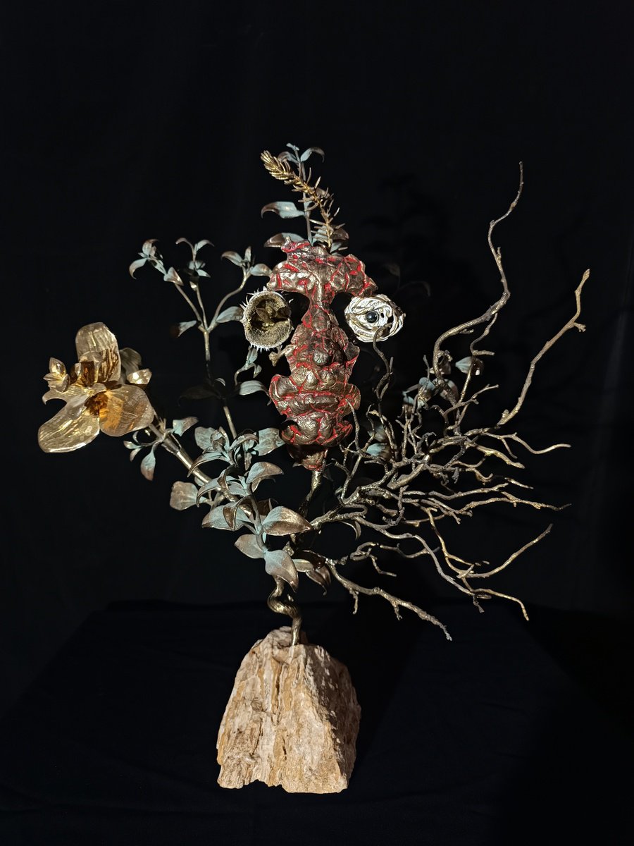 Surrealistic Portrait Bronze Sculpture By Karen Terzyan, 11 X 15", The Warrior, Original Artwork