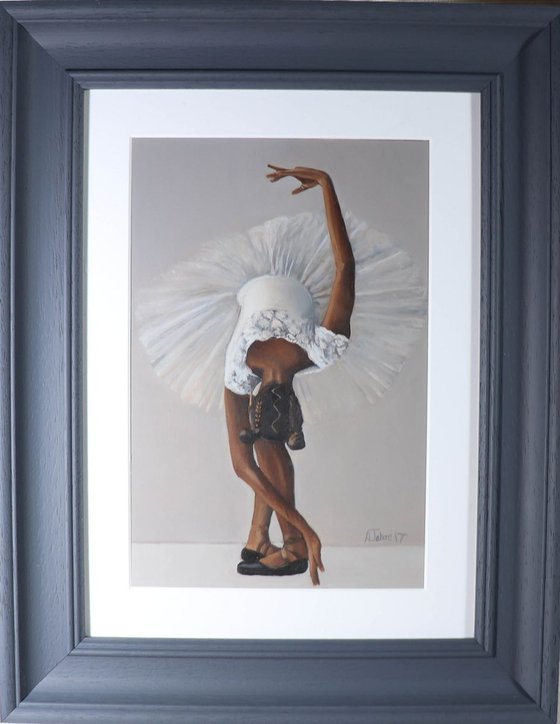 Ballet Portrait, Gabriella Alleyne, Framed Dancer Painting