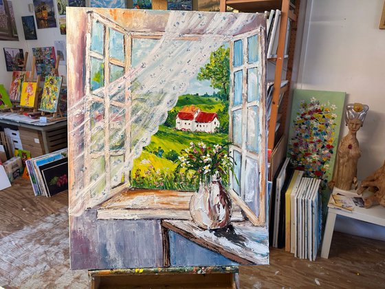 Open window with Flowers