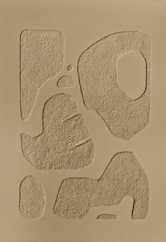 "Beige bay 6" Abstract acrylic textured art