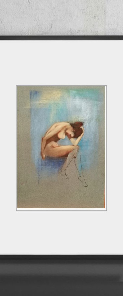 Deep Dive - Nude, 23 x 33 cm by Daniela Roughsedge