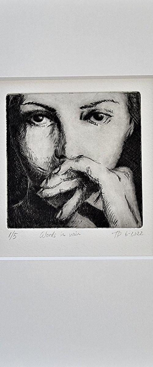 Words in vain, intaglio print 1(5) by Artmoods TP