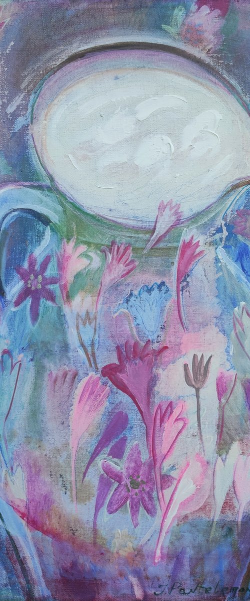 Crocus Milk, middle part of the triptych by Inna Pantelemonova