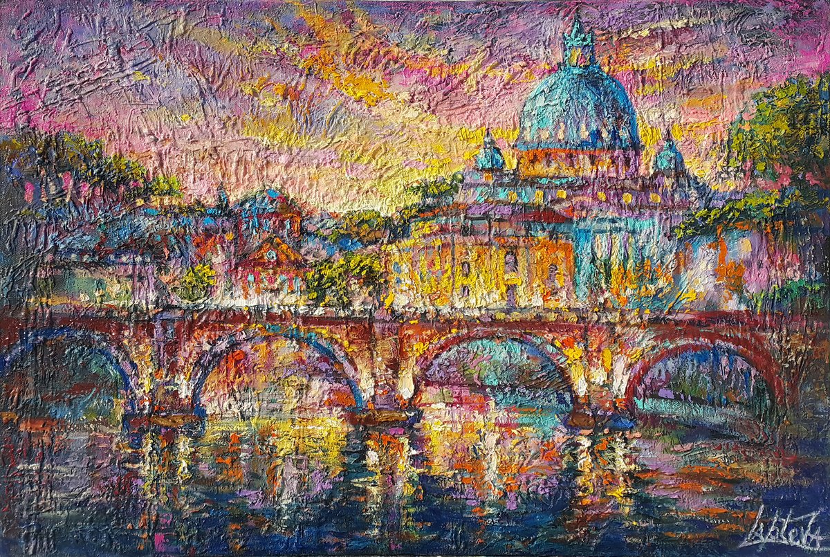 Rome In The Evening By Viktoria Lapteva, 31 X 21, Artwork For Sale On Artfinder