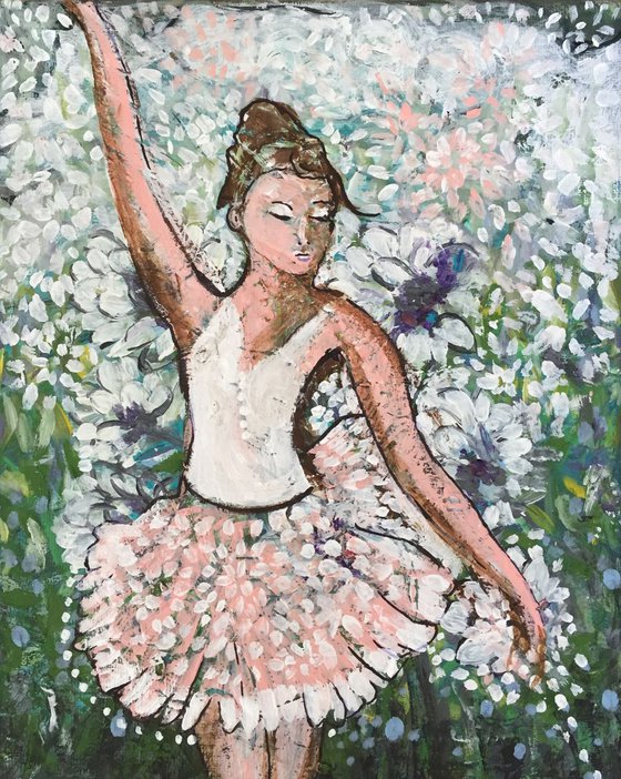 Ballet Series IV Ballet Dancer Dancing Ballerina Acrylic Painting on Canvas 21x25cm Small Paintings Original Art Home Decor Gift Ideas Free Shipping Worldwide Buy Art Online