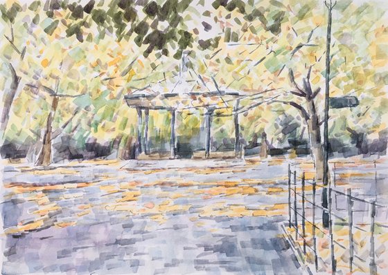 Battersea Park bandstand, Autumn