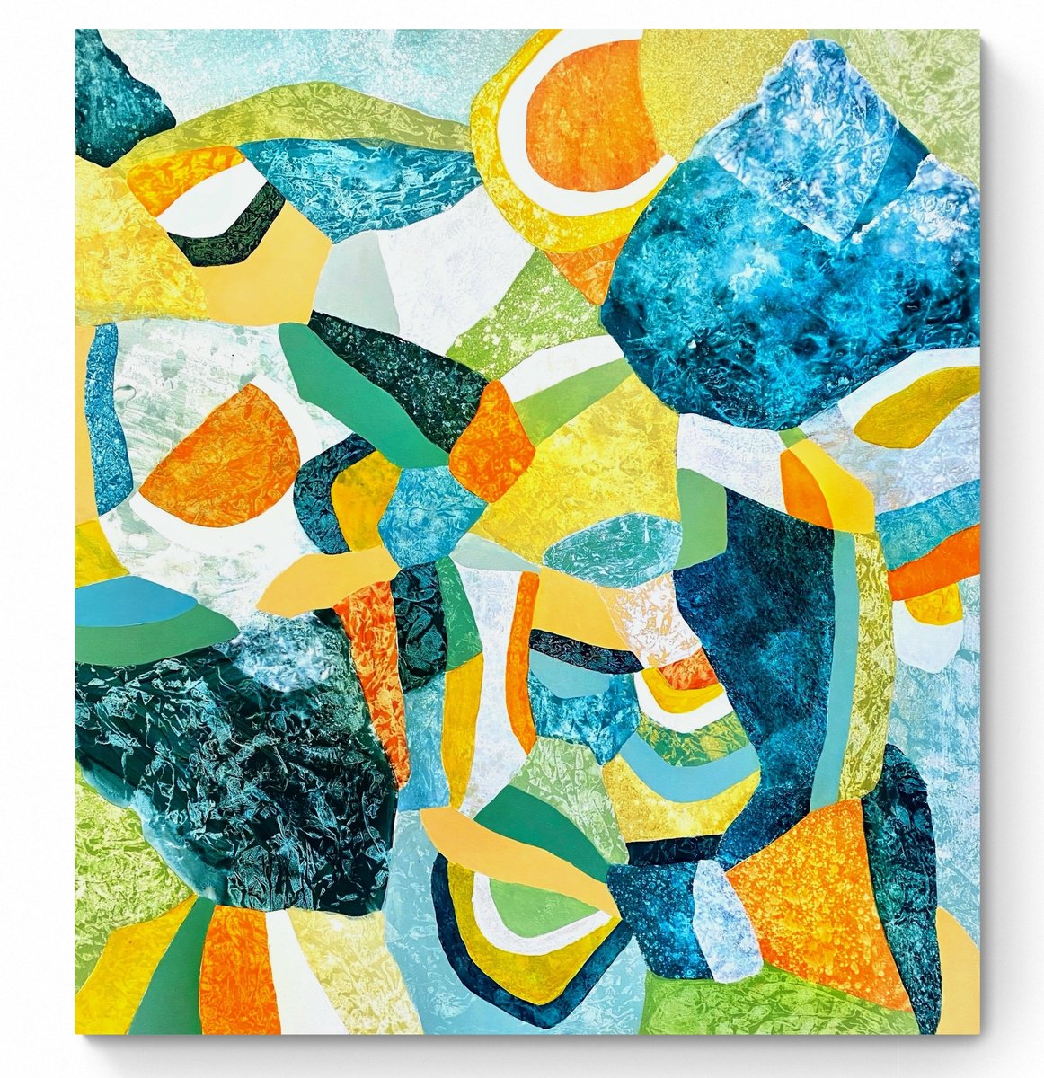 Abstract Acrylic Painting By Cristina Dalla Valentina, 35 X 39, Fresh 1, Original Artwork