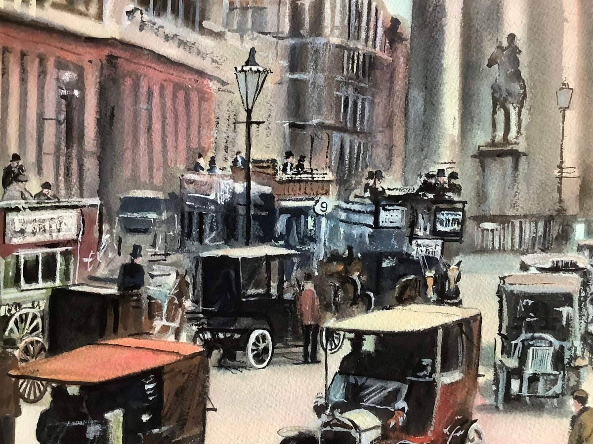 Impressionistic Cityscapes Watercolour By Darren Carey, 15 X 11, London 1890S, Original Artwork
