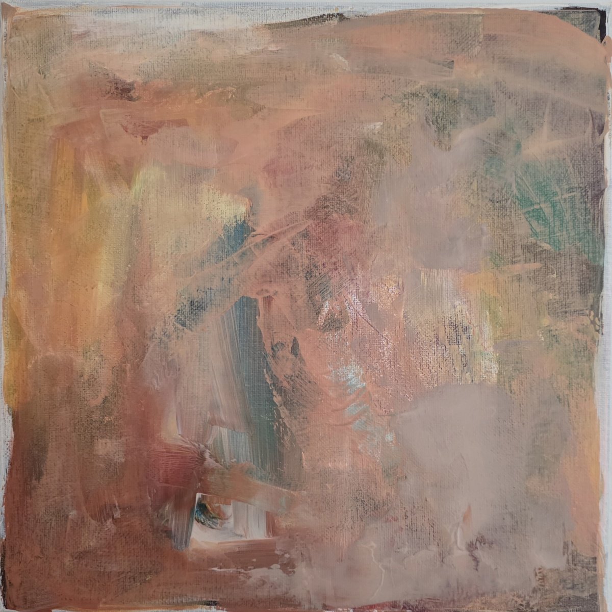 Organic Abstract Acrylic Painting By Rebecca Hodel, 12 X 12", Wild Edges, Original Artwork