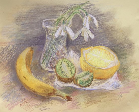 STILL LIFE ON A YELLOW BACKGROUND