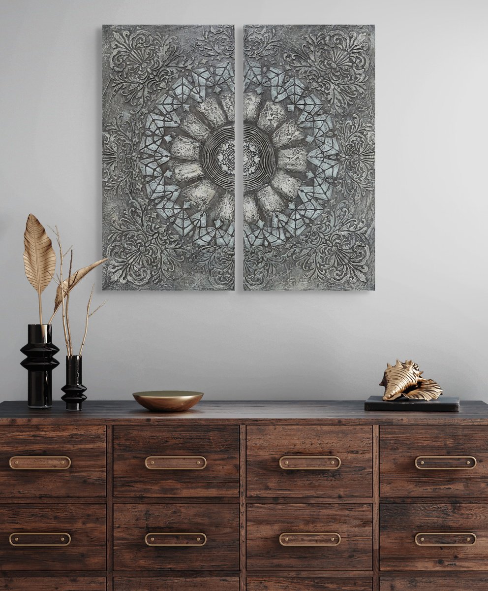 Abstract Acrylic Painting By Hasmik Mamikonyan, 24 X 24, Circle Of Harmony, Original Artwork