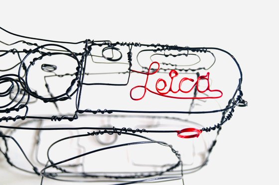 Leica camera wire sculpture