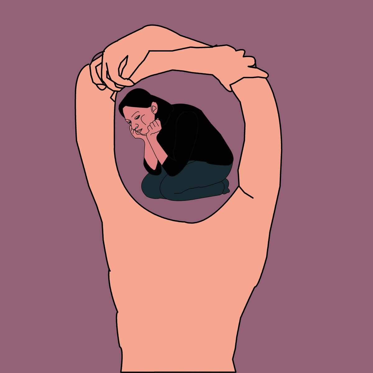 Urban And Pop Portrait Print By Artworks By Rina Mualem, 10 X 10, A Hug, Original Artwork