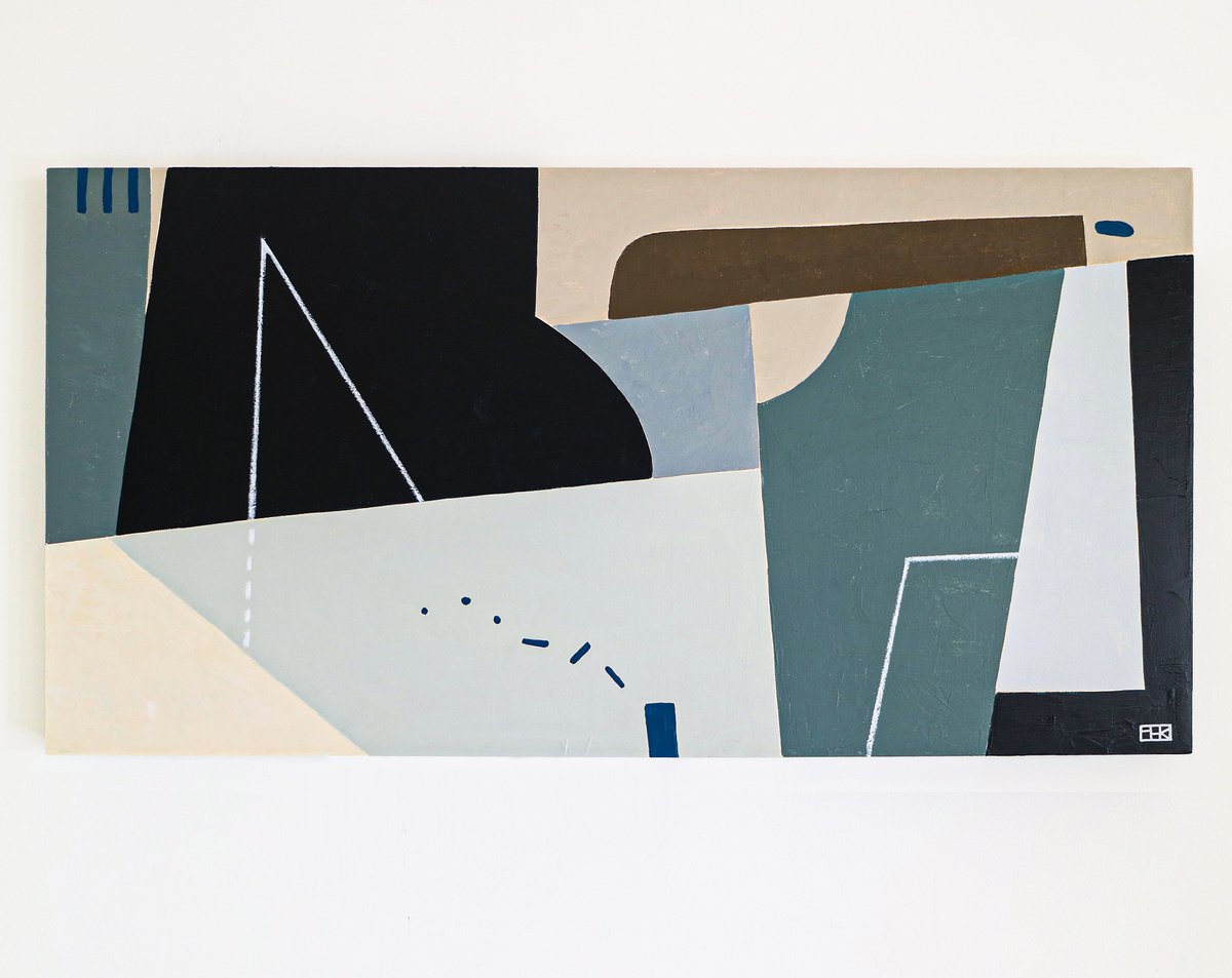 Abstract Painting - Kafkaesque II (Original, 48x24 | 121x60 cm) by Hyunah Kim