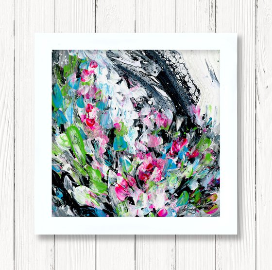 Floral Jubilee 40 - Framed Abstract Floral Art by Kathy Morton Stanion