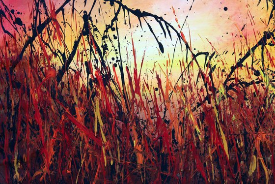 Sunset #4 - Large 124 cm x 77 cm -Original abstract landscape painting