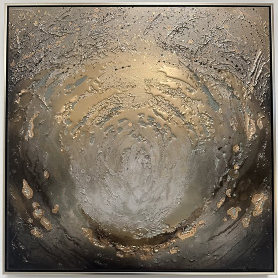 Gold And Green Abstract Painting – Gold Sage