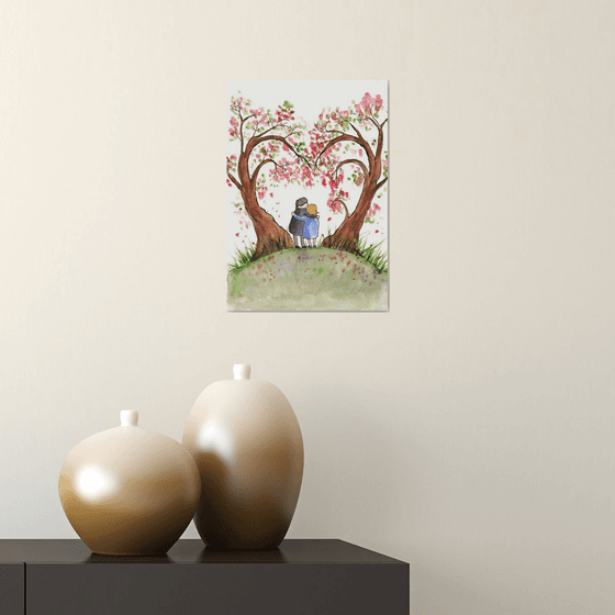 Couple under a Love Hearts Tree