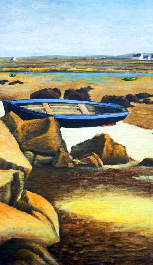Low tide on the Aber, Brittany- My Early stage in painting 3342 by GOUYETTE jean-michel