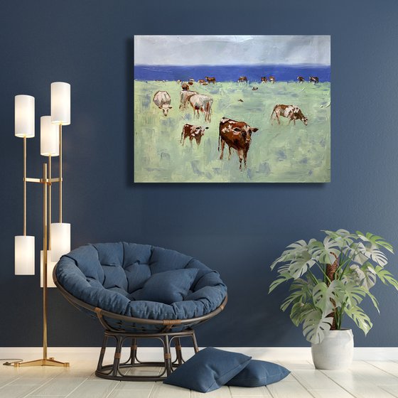 Landscape with cows.