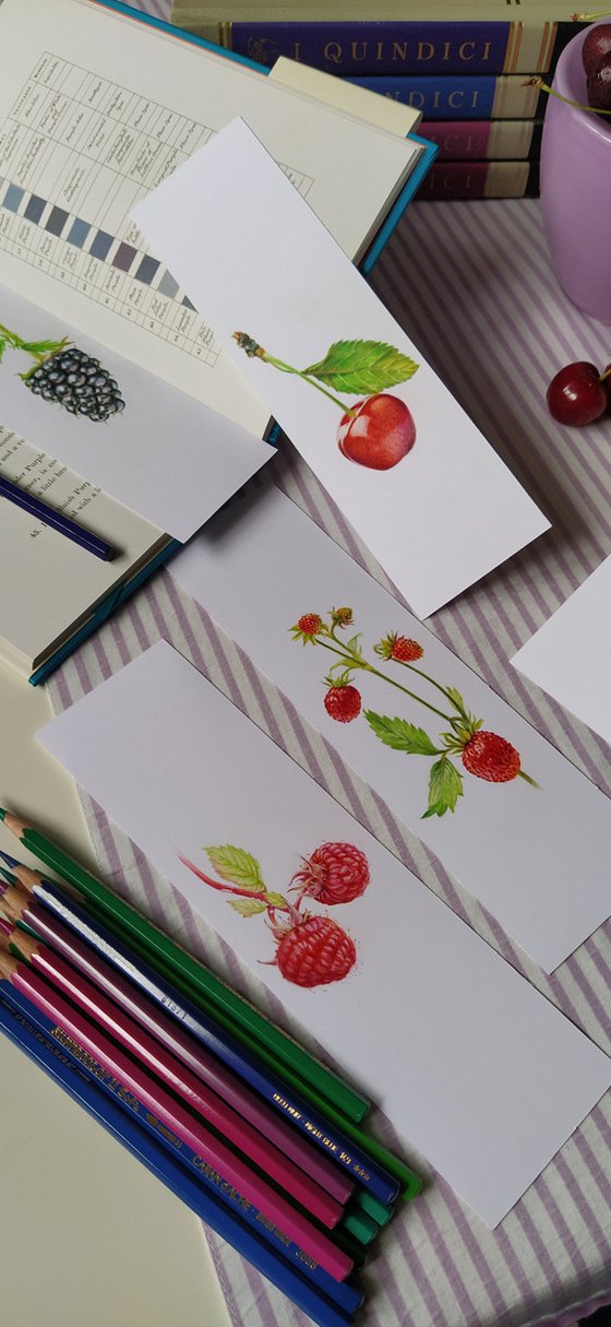 My Wild Berries as Bookmarks - The Cherry