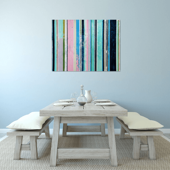 Stripes Painting 48x36" Abstract Art by Bo Kravchenko