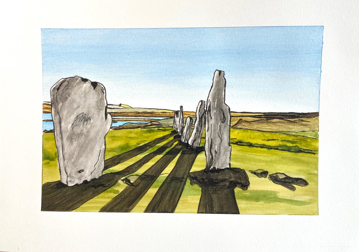 Impressionistic Landscape Limited Edition Print By Kaz Jones, 12 X 8", Callanish Stones Ii, Original Artwork