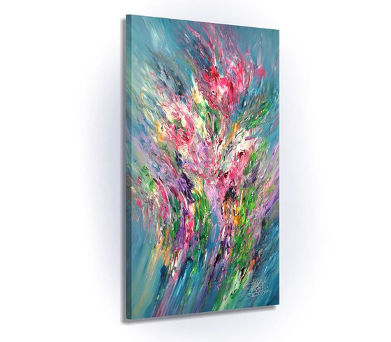 Pink Turquoise Flowery L 1