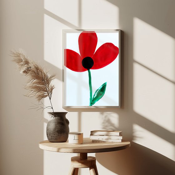 Bold Red Flower Painting