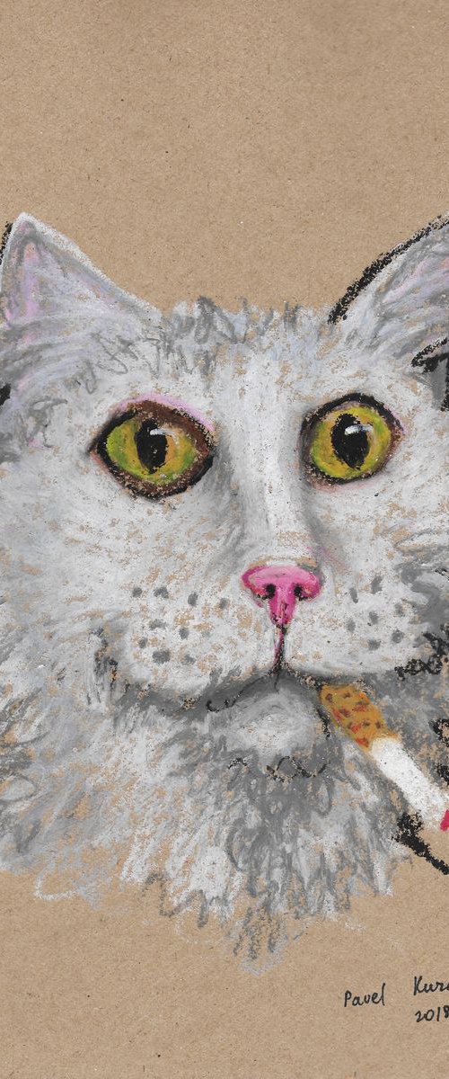 Smoking cat #3 by Pavel Kuragin