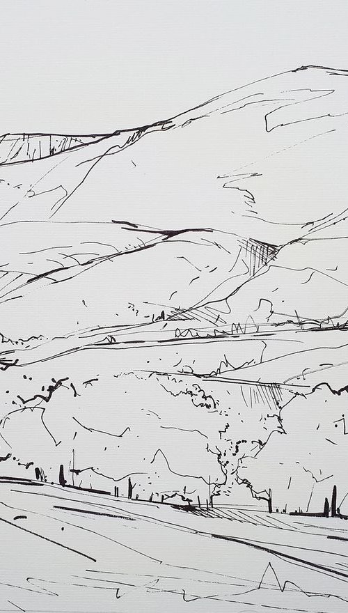 DIARY DRAWING  No. 1   Buttermere 04 09 18 by Frank Barnes