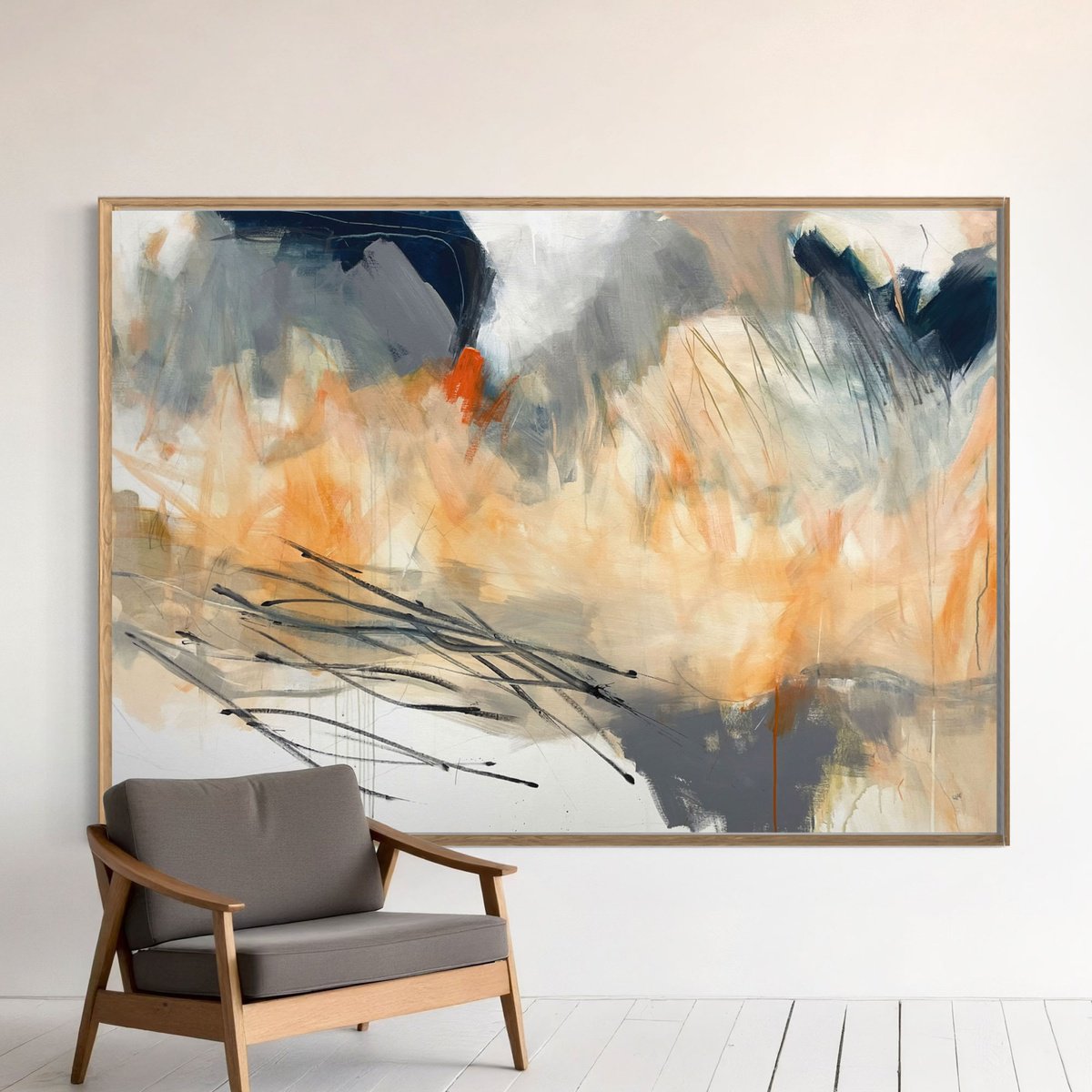 Abstract Landscape Acrylic Painting By Cheryl Harrison, 67 X 47, Lume, Original Artwork