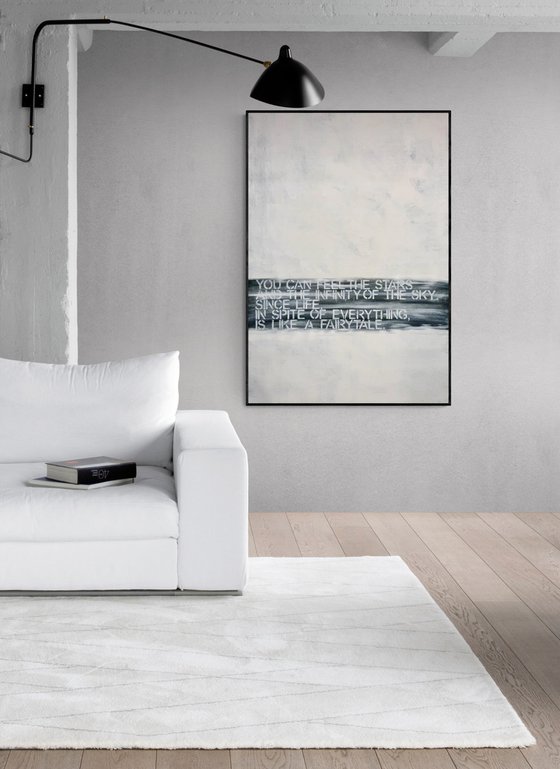 Abstract No. 1022 extra large white monochrome minimalism XXL