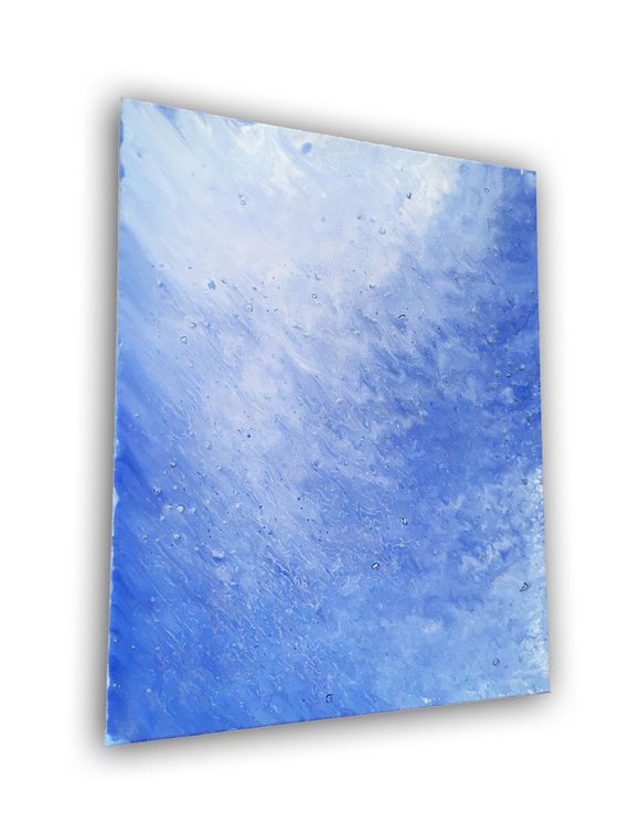 "Out Of The Blue" - FREE USA Shipping - Original Abstract PMS Acrylic Painting - 16 x 20 inches