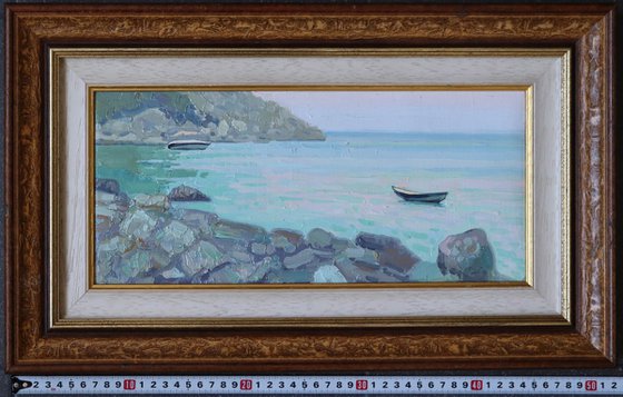 Boats at sunset. Turunc