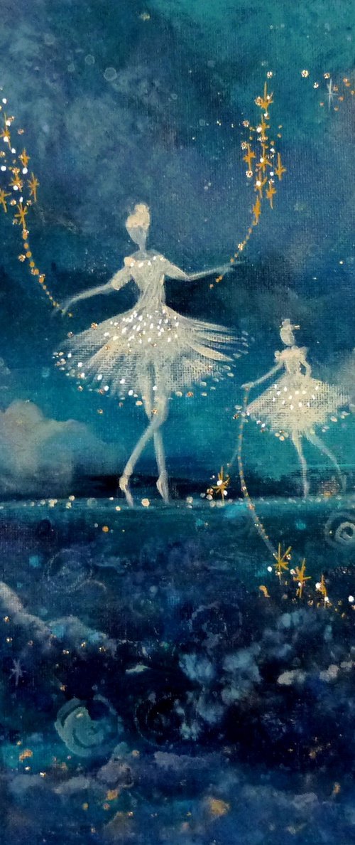 Over the horizon on canvas 30x 30 cm. by Loetitia Pillault