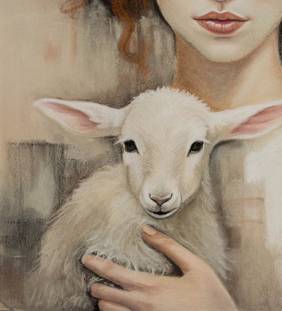 Girl with a lamb