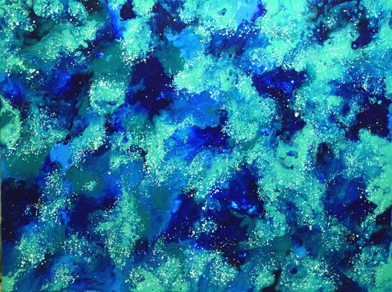 Deep Ocean - Large Abstract Painting 36" x 48"