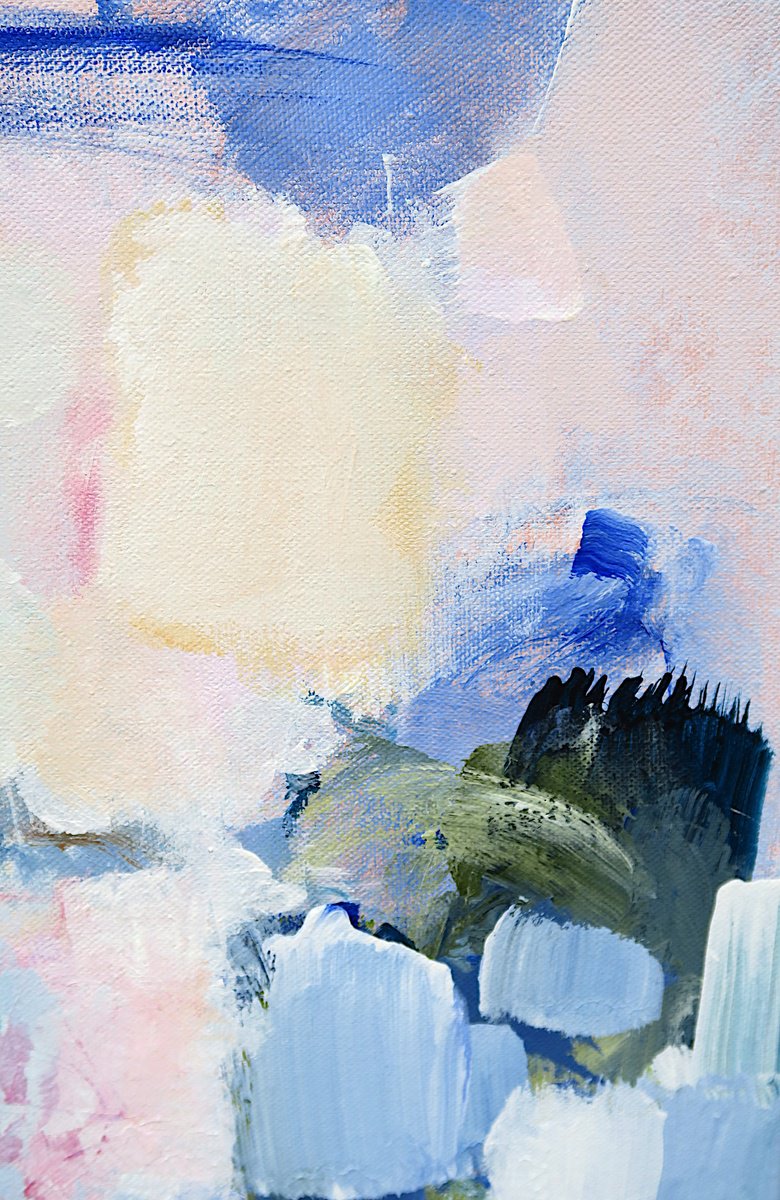 Expressive Abstract Acrylic Painting By Thomas Steyer, 16 X 20", From Here To There And Back, Original Artwork